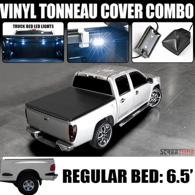 For 97-03 Ford F150 Flareside 6.5'/78" Bed Hidden Snap Tonneau Cover+LED Lights Foto 1 de 4