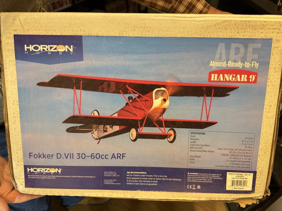 机库 9 Fokker D.VII 30-60cc ARF HAN2890 — 第 1/4 张图片