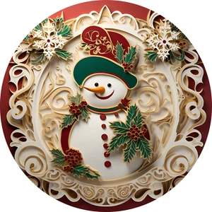 8" Holiday Wind Spinner Christmas Snowman decoration porch balcony patio new - Picture 1 of 8