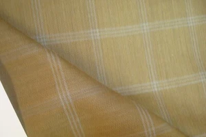 Tela de lana de lujo Super 120s de 4,33 yardas con traje de 9,5 oz verde ocre a cuadros 156" BTP - Imagen 1 de 6