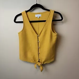 Madewell Texture And Thread Button Front Tie Tanktop Damen XS Senfgelb - Bild 1 von 12