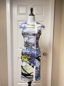 Clover Canyon Space Harden Print Neoprene Sheath Dress Womens Size Medium - Picture 1 of 6