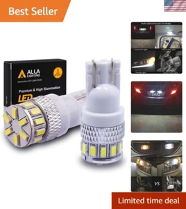 White 6000K LED T10 Wedge Bulbs Compatible with License & Dome Lights (2-Pack) - Picture 1 of 11