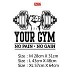 Custom Name Gym Stickers No Pain No Gain Wall Sticker For Fitness Crossfit