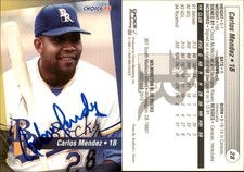Carlos Mendez Signed 1995 Wilmington Blue Rocks #NNO Card Auto AU
