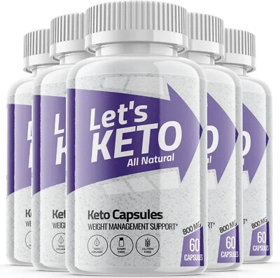 (5 Pack) Let's Keto Capsules - Support Weight Loss, Helps Fat Burn-300 Capsules - Image 1 of 3