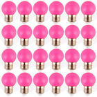 24 Pcs Pink Glow E27 Screw 2w 220v Led Light Bulb Plastic G45 Globe Indoor Bulbs