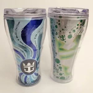 2 tazas de viaje en frío de Royal Caribbean torsos de plástico Coca Cola 18 oz azul verde - Imagen 1 de 12