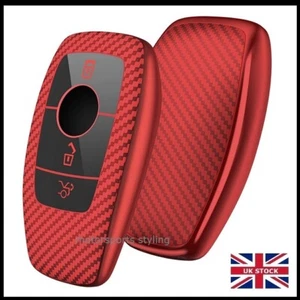 Red Key Cover Case For Mercedes A C E S G Class CLS GLC GLE 2 3 4 Button t71cf* - Picture 1 of 5
