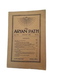 The ARYAN PATH Magazine Bombay India Vol.VII - No. 8 1936 - Picture 1 of 4