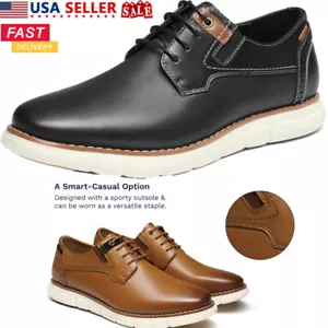 Men's Oxford Shoes Dress Shoes Sneakers Casual Leather Formal Shoes Color Black - Picture 1 of 34