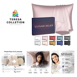 Highest Grade 6A 100% Pure Mulberry Real Silk Pillowcase 22 Momme Both Sides ... - Picture 1 of 9