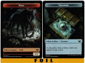 1x - WOLF \\ TREASURE Token (#11/18) - FOIL - Innistrad: Crimson Vow - NM MTG - Picture 1 of 1
