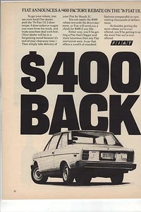 Anuncio de revista original Fiat 131 1976 - $400 atrás - Imagen 1 de 1