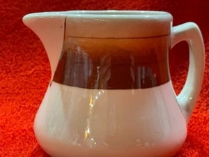 Restaurant Sterling East Liverpool Ohio Creamer 3-1/8" t Wide Brown Band USA - Picture 1 of 11