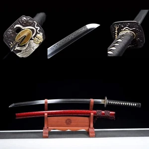 Full tang clay tempered blade samurai katana sword sharp battle ready handmade - Picture 1 of 12