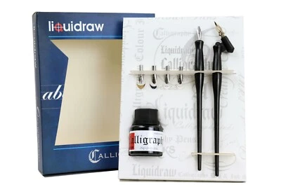 Liquidraw Kalligraphie Stift Set mit schwarzer Tinte Tauchstift Feder Halter Geschenkset CP400