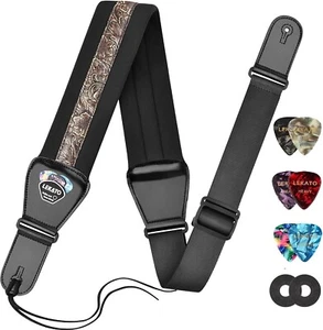LEKATO Guitar Strap For Electric Guitars & Bass 3" Wide Padded Bass Guitar Strap - Picture 1 of 7