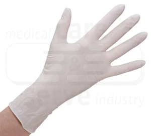 care&serve-Hygiene, Einmal-Einweg-Latex Handschuhe, gepudert, glatt, naturweiß, - Bild 1 von 1