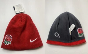 GORRA INGLESA RUGBY NIKE Rosas Rojas Oryginal Invierno SOMBRERO reversible NUEVO CON ETIQUETAS - Imagen 1 de 13