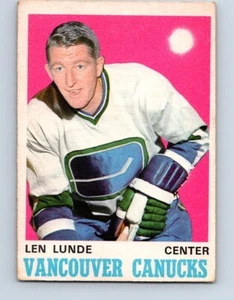 VINTAGE HOCKEY CARD OPC 1970 VANCOUVER CANUCKS LEN LUNDE NO53 - Picture 1 of 2