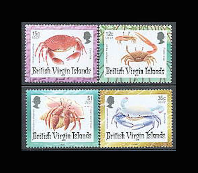 VIRGIN IS, Sc #869-72, MNH, 1997, cangrejos, vida marina Foto 1 de 1