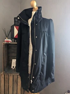 Zuckersüßer H&M Kurzmantel A Linie dekorative Raffung Smoke Schwarz 38 - Bild 1 von 17