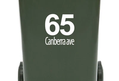 Wheelie Bin Sticker Custom House Number Street Name Identification Vinyl Decal - image 1 of 2
