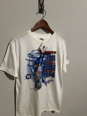 Винтажная футболка 1995 Los Angeles Dodgers Hideo Nomo дебютант года молодежный размер - Изображение 1 из 4
