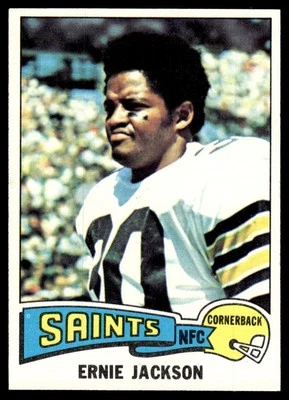 1975 Topps Football Ernie Jackson New Orleans Saints #323 Card EX-MT+ - Image 1 of 2