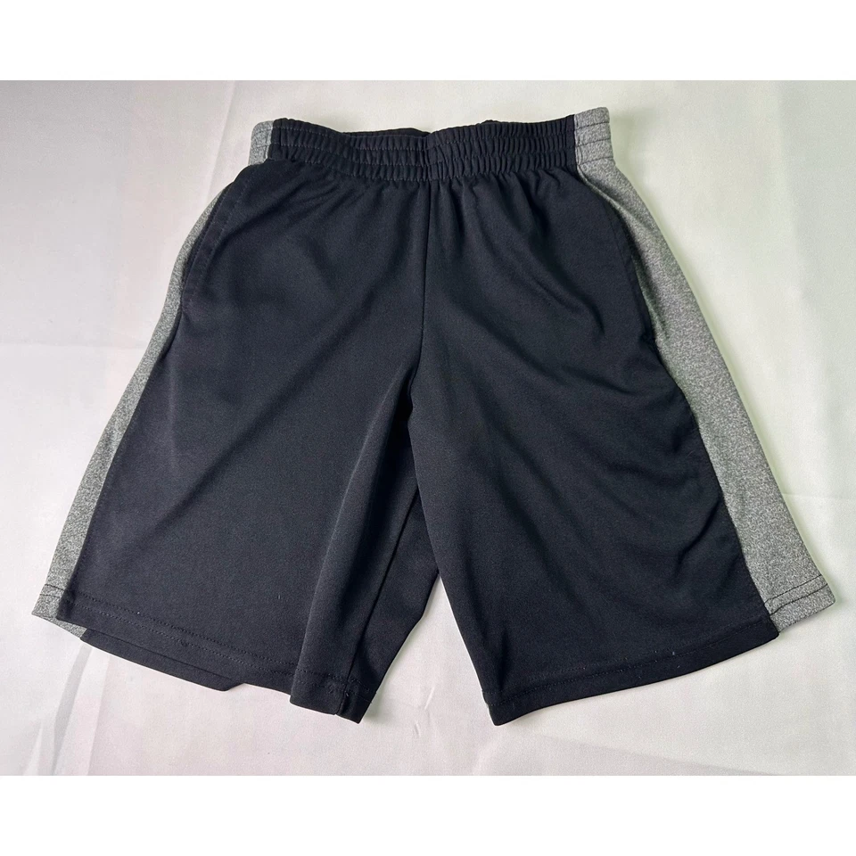 Pantalones Cortos Atléticos Tuff Guys Niños Negro Gris Medianos (8/10) Cintura Elástica Foto 1 de 4