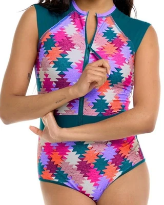 Nuevo con etiquetas Body Glove Paddle Traje de baño de una pieza XS Negro Cremallera frontal UPF 50 Surf Sport Foto 1 de 4