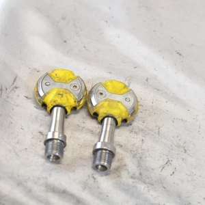 EXC+ Wahoo Speedplay Zero Ti Titanium Yellow Pedals - Picture 1 of 5