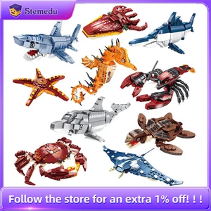 12 Marine Robots Building Blocks Shark/Crab/Lobster Transforming Toy for Kids 8+ - Picture 1 of 36