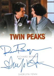 Tarjeta autógrafa doble Twin Peaks Log Lady: Richard Beymer & Sherilyn Fenn - Imagen 1 de 1