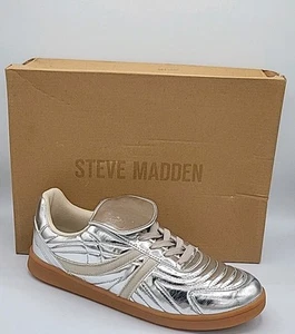 Steve Madden Women's Madrid Sneaker Size 9.5 Silver - Picture 1 of 9