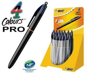 12 Penne Bic 4 colori colours Pro punta media 1,00 mm 1 BOX - Foto 1 di 1