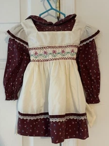 Baby Toddler Smocked Spring Easter Dress Size 2T Polly Flinders VTG Clothing - Imagen 1 de 5