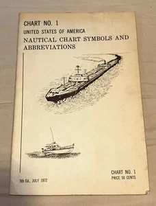 Booklet of Nautical Chart Symbols-Chart #1, 5th Edition 1972 NOAA, USA Very Good - Picture 1 of 7