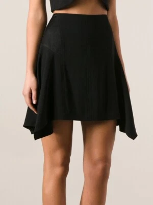 Новый с Ярлыками $248 Marc by Marc Jacobs Anya креп ассиметричный юбка, размер 10 - черный - Изображение 1 из 4