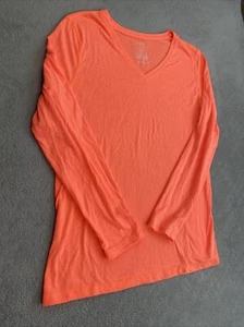 Danskin Now Semi Fitted Long Sleeve Active Tee Bright Orange NEW Women’s XXL - Picture 1 of 6