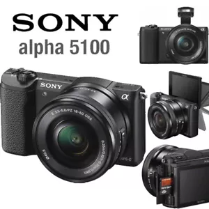 Sony Alpha a5100 24.3 MP APS-C CMOS Mirrorless Camera Black w/ E 16-50mm Lens - Picture 1 of 8