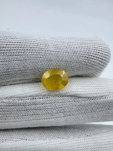 Piedra preciosa de zafiro amarillo, piedra Bangkok forma ovalada certificada de 4,35 quilates (4,75 Ratti) - Imagen 1 de 5