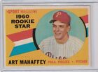 1960 Topps Baseball Card #138 Art Mahaffey Rookie Philadelphia Phillies - ExMt. rookie card picture