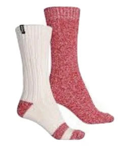 Women’s Pajar Canada Winter Wool Blend Socks Size 9-11 - 2 Pairs RED/BEIGE New - Picture 1 of 12