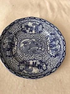 William Adams Chinese Bird Pattern two 7in Plates/ saucers - Blue and White - Picture 1 of 10