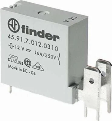 Relais PCB miniature Finder 45.91.7.012.0310 série 45 1S, 16A, bobine 12V DC,... - Photo 1/4