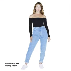 American Apparel Women's High-Waist Jean, Light Wash, 32W/32 Sz 12 - Picture 1 of 5