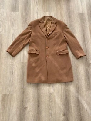 Gabardina Larga Mario Caldi Pura Cachemira Marrón Tweed Talla X Grande Hecha en Italia Foto 1 de 4