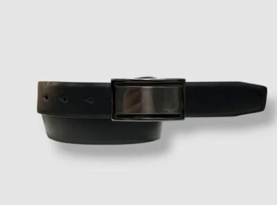 Cinto Alfani masculino preto couro sintético reversível placa fivela tamanho M - Imagem 1 de 4